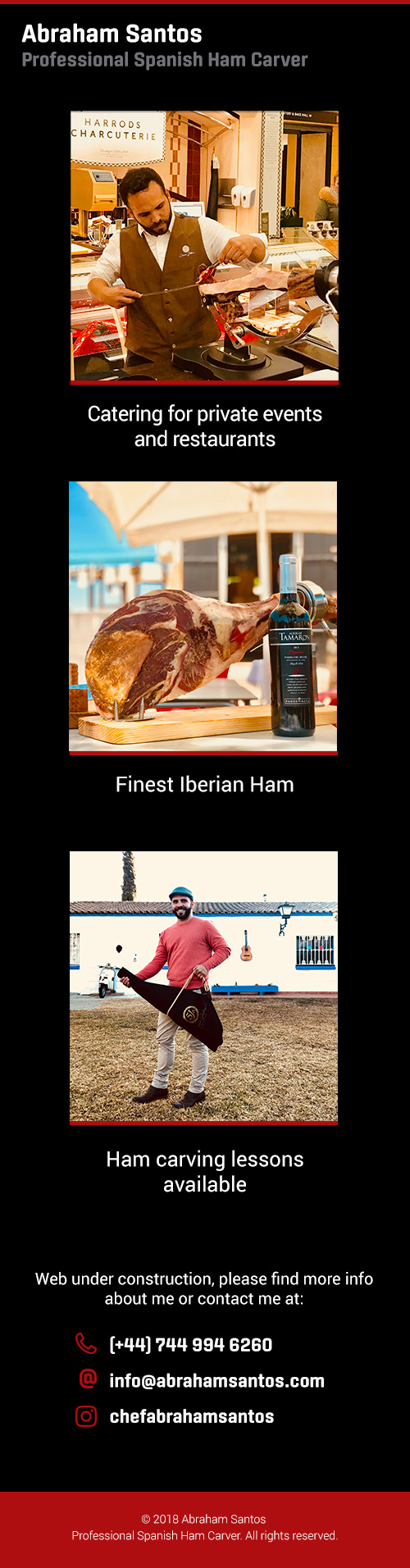 Catering for private events and restaurants | Finest Iberian Ham | Ham carving lessons available